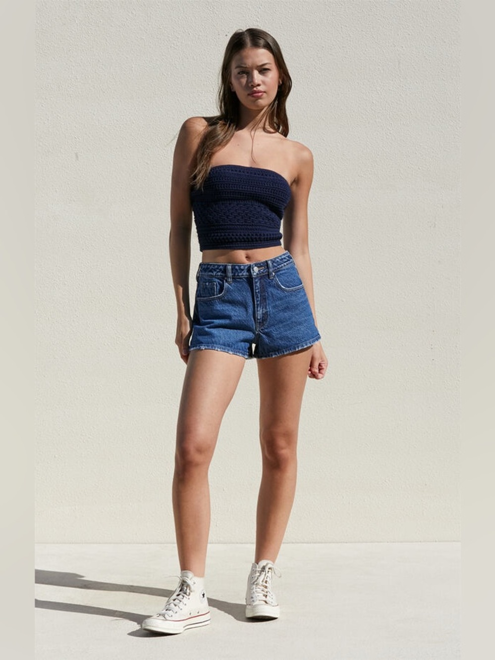 Pacsun Dark Indigo Denim Mom Shorts - Picture 4 of 5